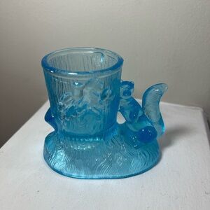 Westmoreland Blue Glass Squirrel Mug